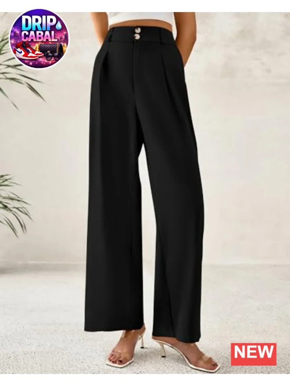 Wide Leg Dress Pants Women High Waisted Palazzo Trousers Business Casual Office